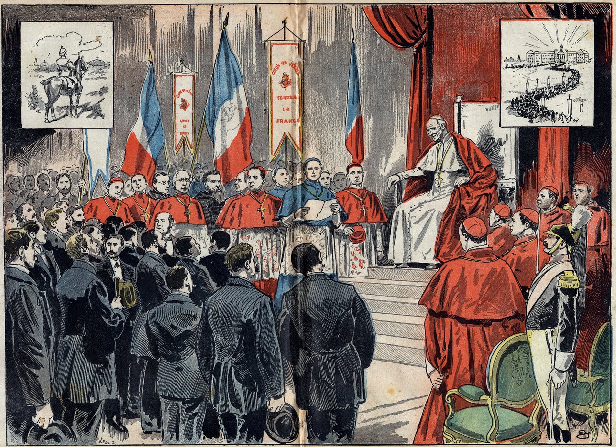 教皇莱昂十三世（1810-1903）在德国想要取代法国在圣地的保护国时，将其祝圣。10月8日的听证会 作者 未知艺术家