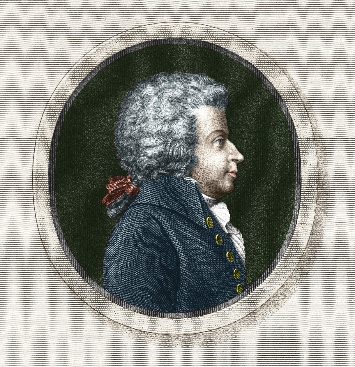 莫扎特(Wolfgang Amadeus Mozart)(1756-1791)的Portarit - grav.19世纪 作者 未知艺术家