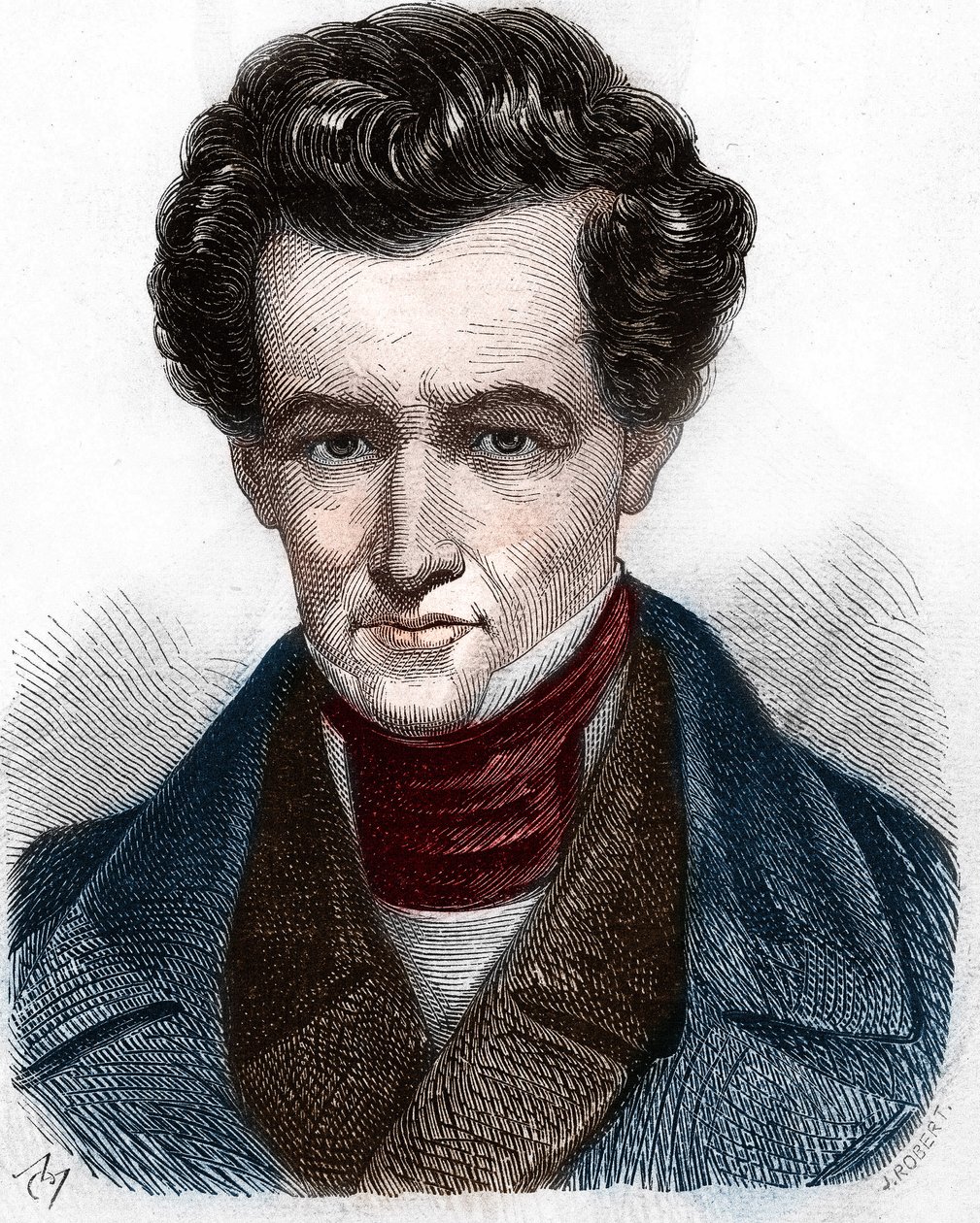 肖像Armand Carrel（1800-1836），法国记者。 作者 未知艺术家
