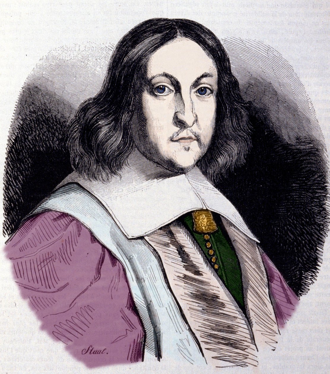 肖像 Pierre de Fermat (1601-1665)，法国数学家。 作者 未知艺术家