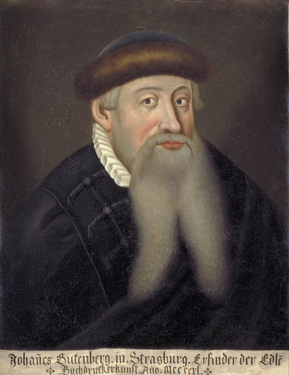 Johannes Gensfleisch dit Gutenberg（1394/99-1468 年）的肖像，荷兰印刷商（Johannes Gutenberg 肖像） - 17 世纪无名氏绘画 - 庆应义塾大学图书馆 作者 未知艺术家