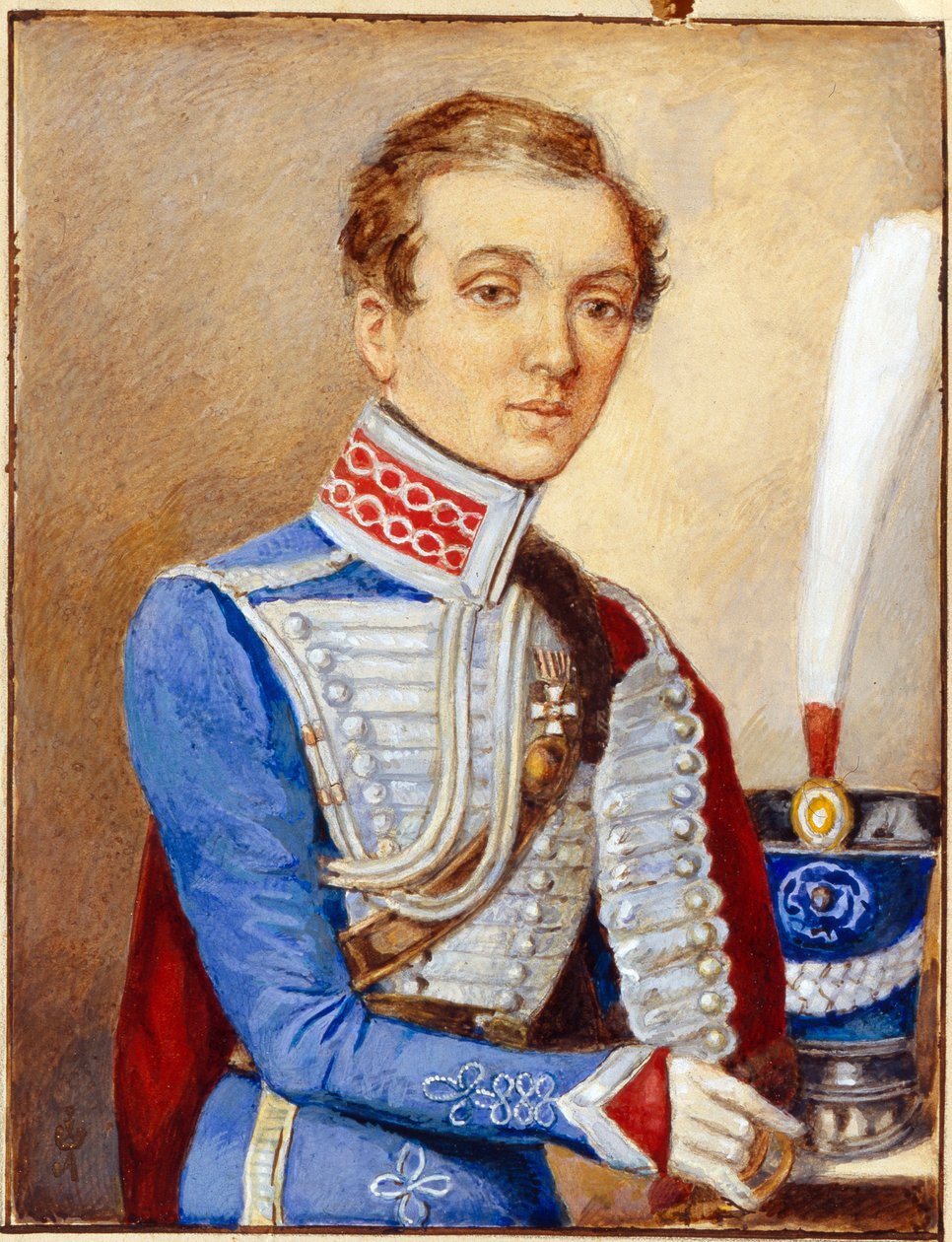 娜杰日达-杜洛娃（1783-1866 年）（Nadezhda Andreyevna Durova）的肖像，又名亚历山大-杜洛娃（Alexander Durov）或亚历山大-索科洛夫（Alexander Sokolov）或亚历山大-安德烈耶维奇-亚历山德罗夫（Alexander Andreevich Alexandrov），身着俄罗斯军官制服，女扮男装，曾在第二次世界大战的俄罗斯军队中任职。 作者 未知艺术家