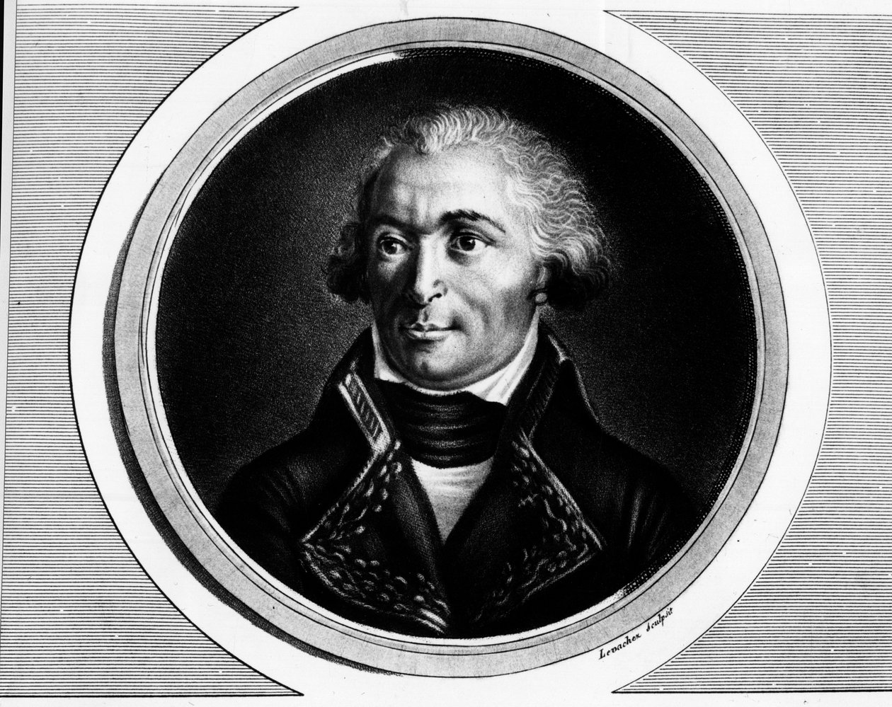 查尔斯·皮切格鲁（Charles Pichegru，1761-1804 年）的全长肖像，北方、桑布尔和默兹、莱茵河和摩泽尔的军队总司令。 版画《法国大革命历史画作全集，分三卷》。《1804》。 作者 未知艺术家