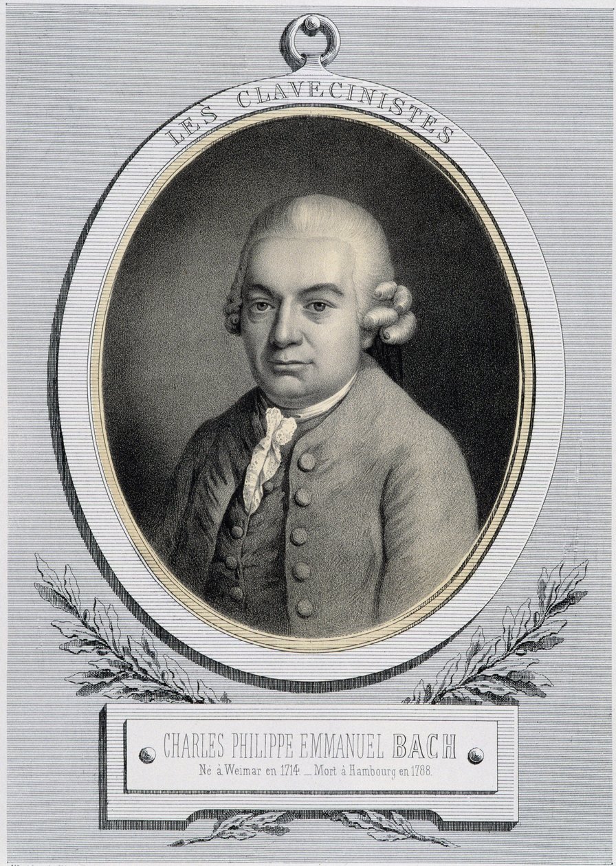 查尔斯·菲利普·伊曼纽尔·巴赫（Charles Philippe Emmanuel Bach，1714-1788 年）的奖章肖像，让·塞巴斯蒂安·巴赫 (Jean Sebastien Bach) 的儿子，日期不详。 第 19 秒。 作者 未知艺术家
