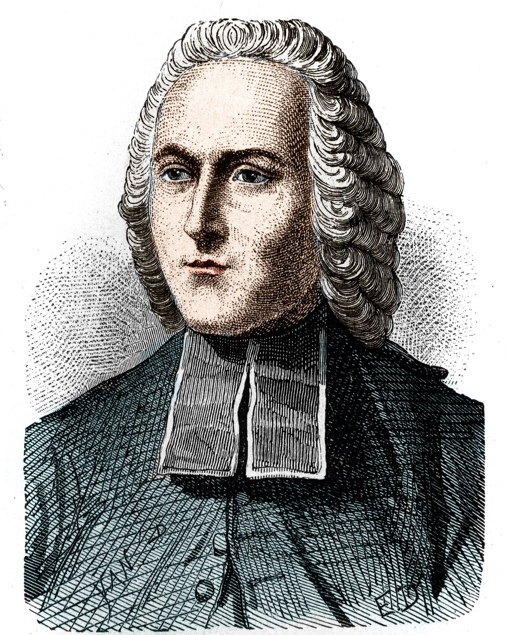 Abbe Jean Antoine (Jean-Antoine) Nollet (1700 - 1770)的肖像，法国物理学家 - 载于《科学专辑；杰出的科学家；伟大的发现》1896年。 作者 未知艺术家