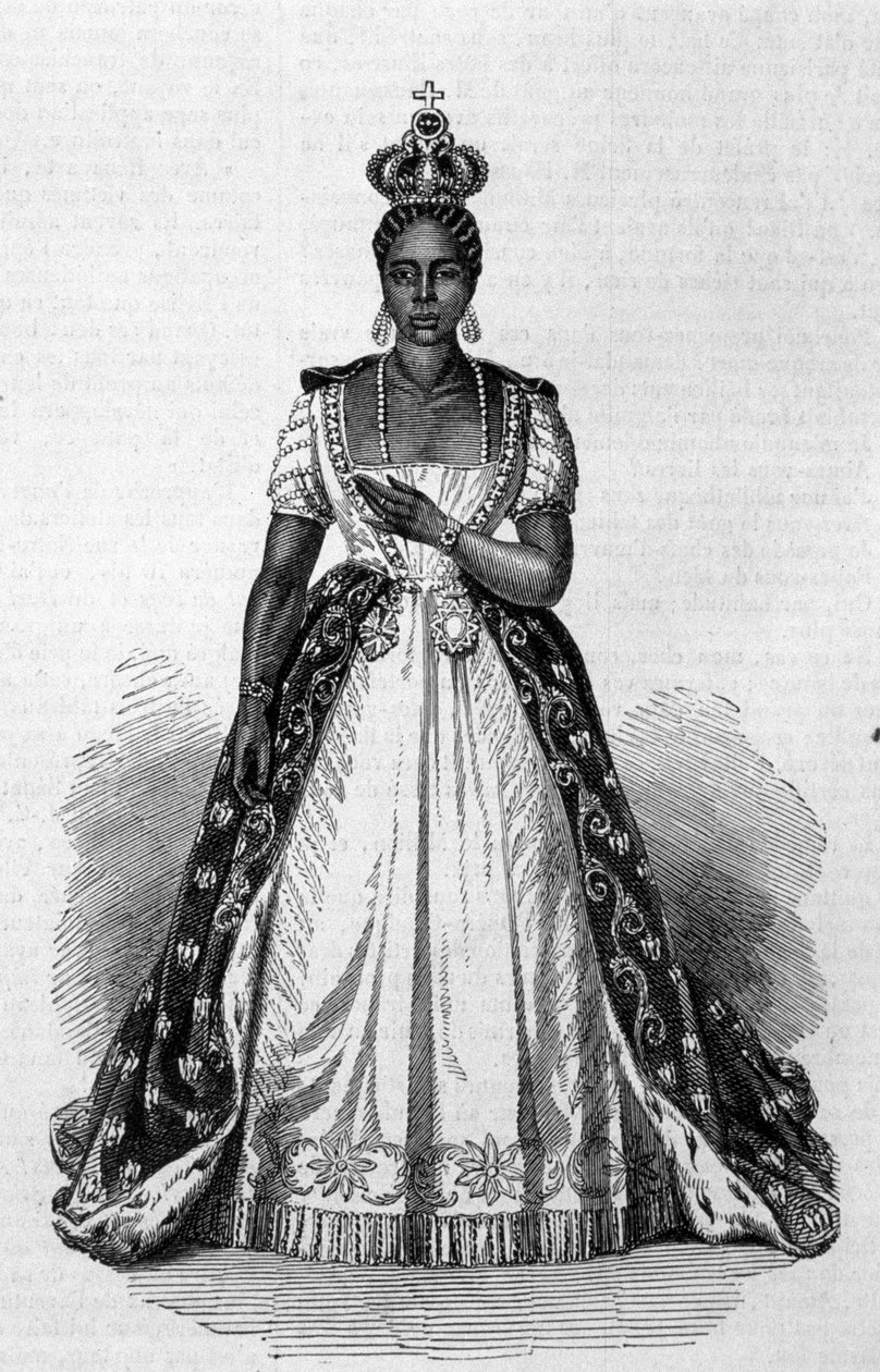 Adelina Leveque Soulouque的肖像，1847年至1859年海地皇帝Faustin一世的妻子 1856年的版画。 作者 未知艺术家