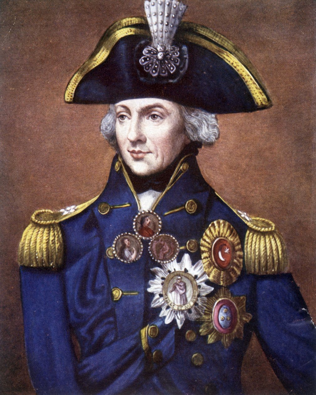 纳尔逊海军上将 (1758 - 1805) 的肖像，英国海军上将。 作者 未知艺术家