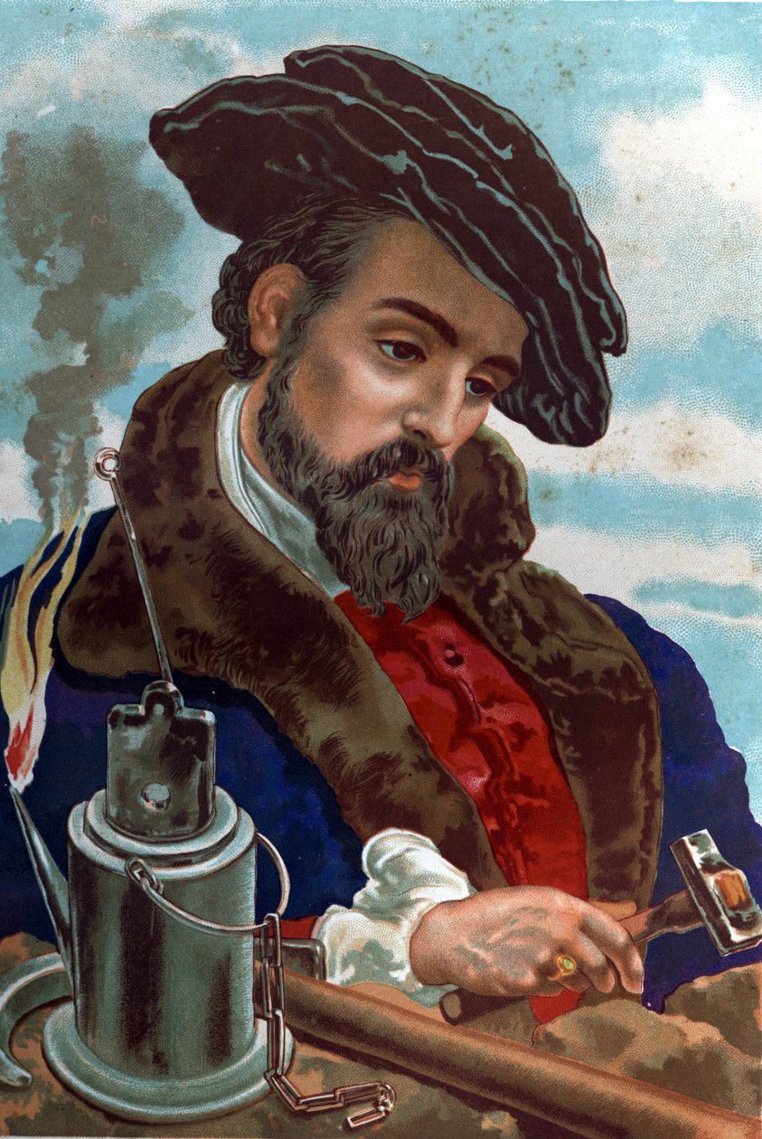 阿格里科拉-乔治（Georgius）-鲍尔的肖像，被称为阿格里科拉矿物学家的德国人（萨克森州格劳豪）。 作者 未知艺术家