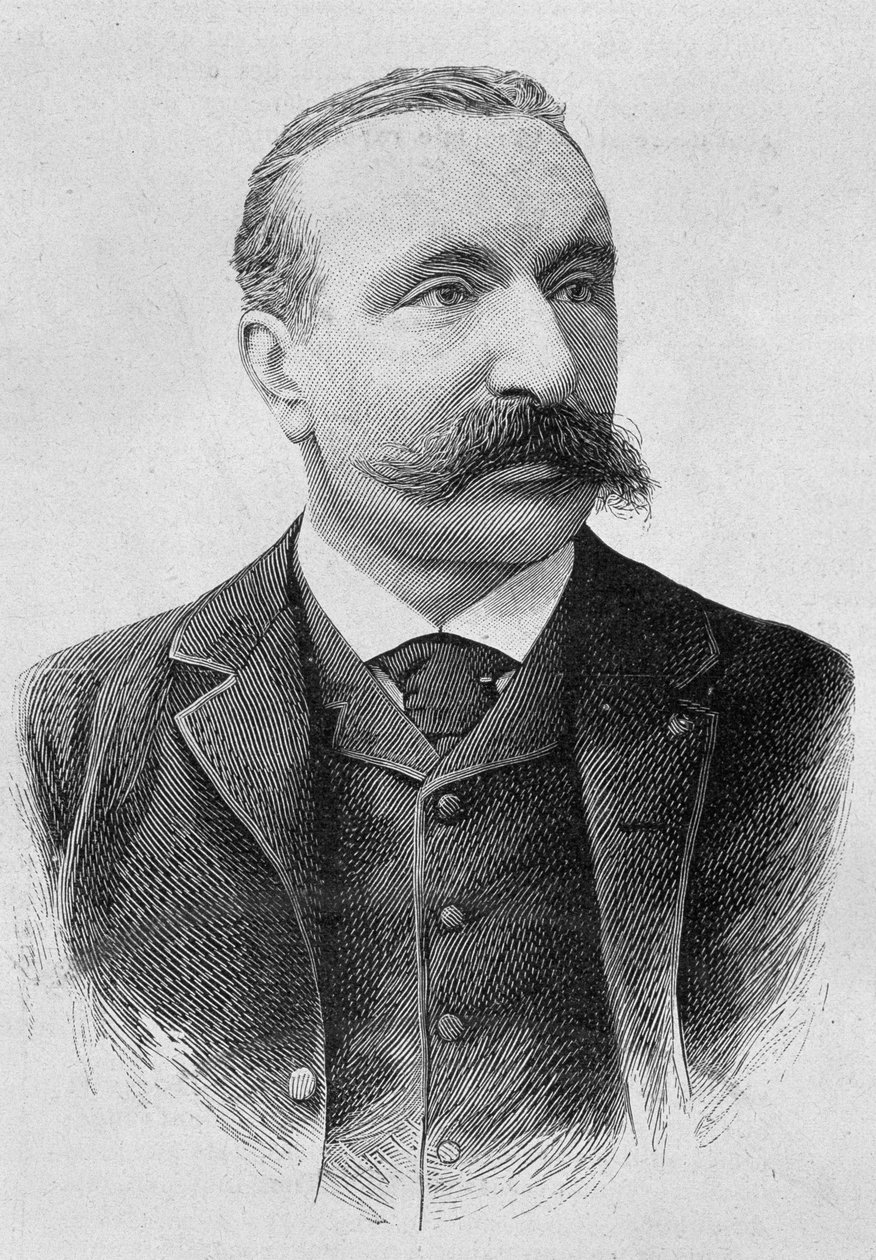 阿尔贝-索莱尔（1842 - 1906）的肖像。H.马丁的《法国历史》中19世纪末的雕版画。 作者 未知艺术家