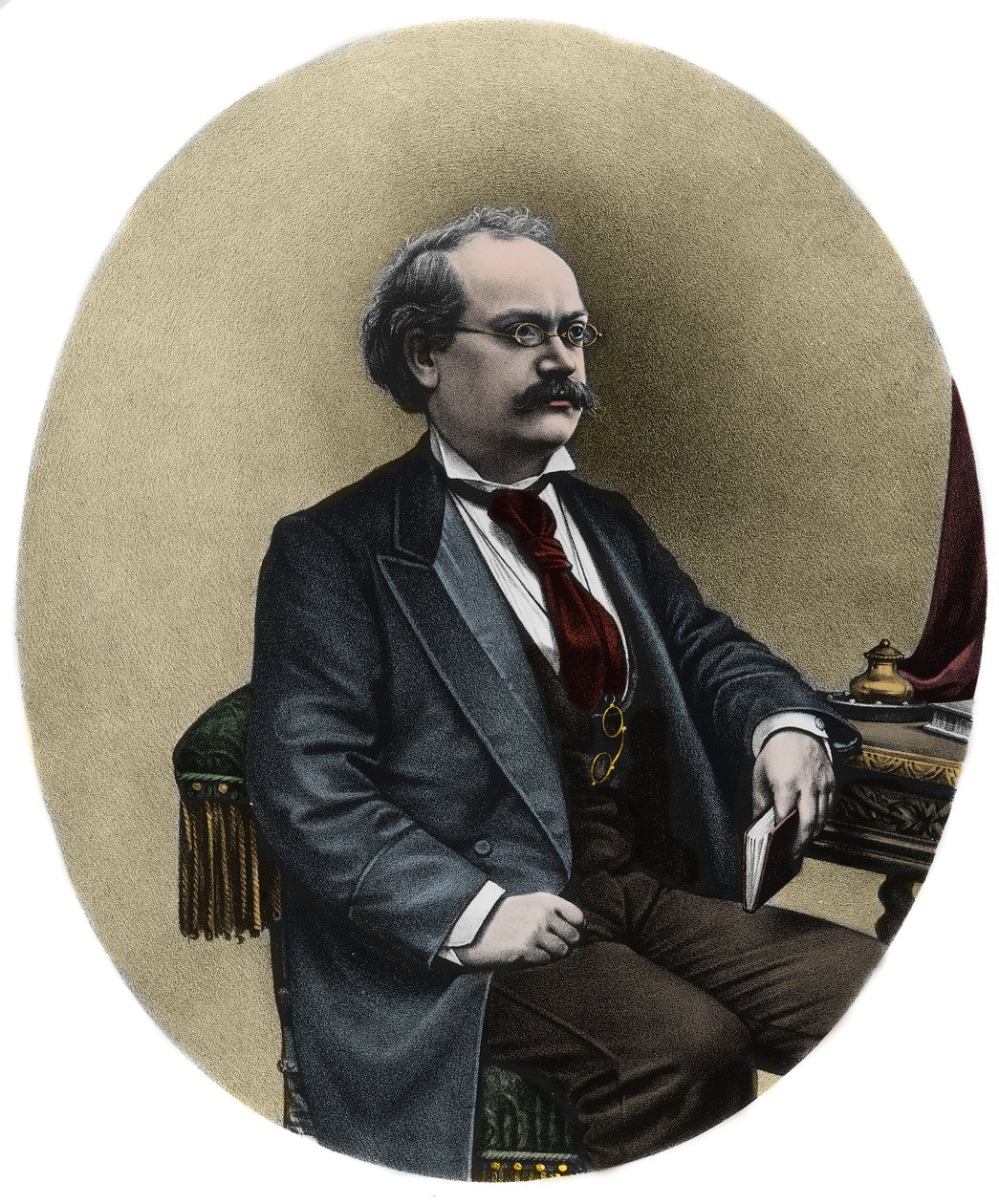 法国作曲家亚历山大-查尔斯-勒科克（1832 -1918）的肖像 - 法国作曲家亚历山大-查尔斯-勒科克（1832-1918）的肖像 作者 未知艺术家
