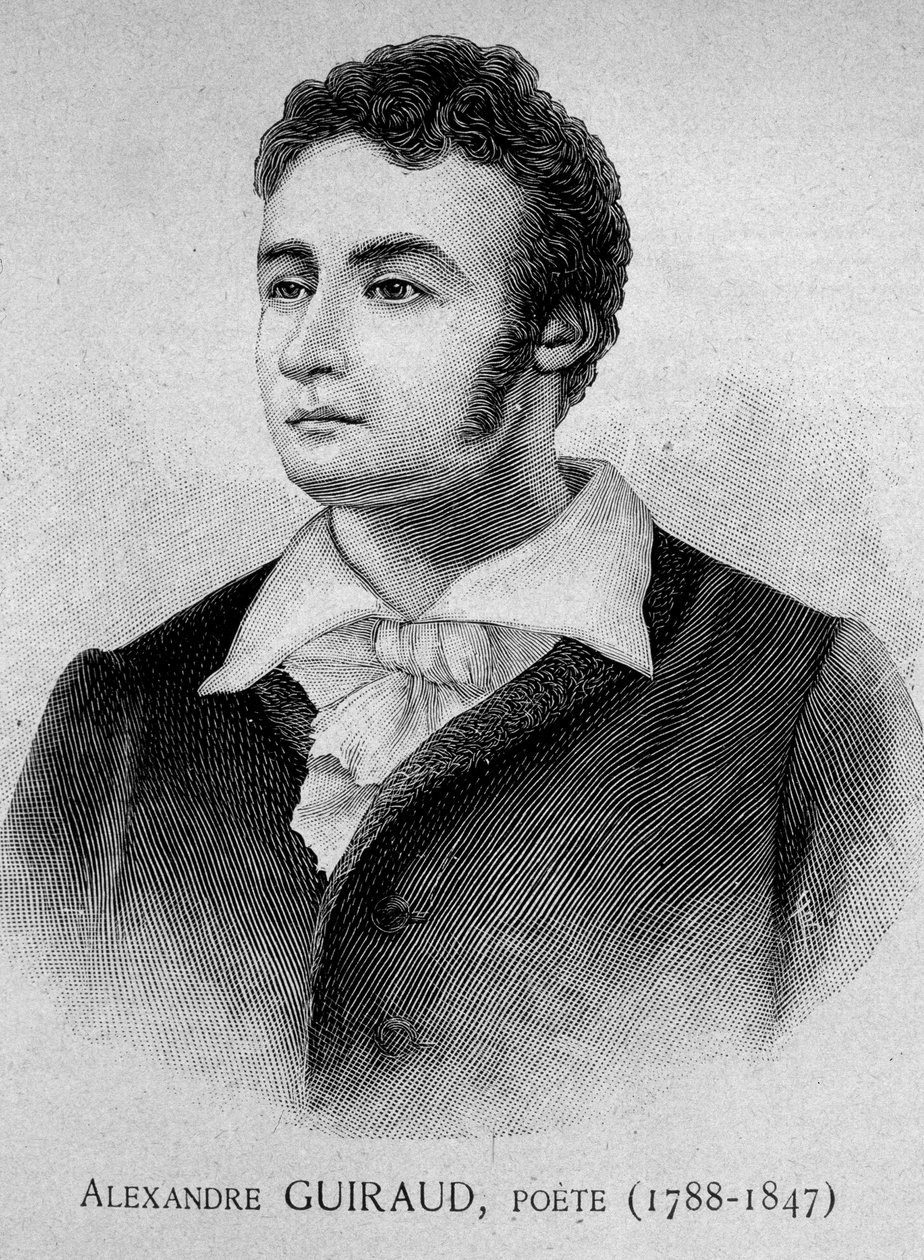 诗人Alexandre Guiraud（1788-1847）的肖像--grav。19世纪 作者 未知艺术家
