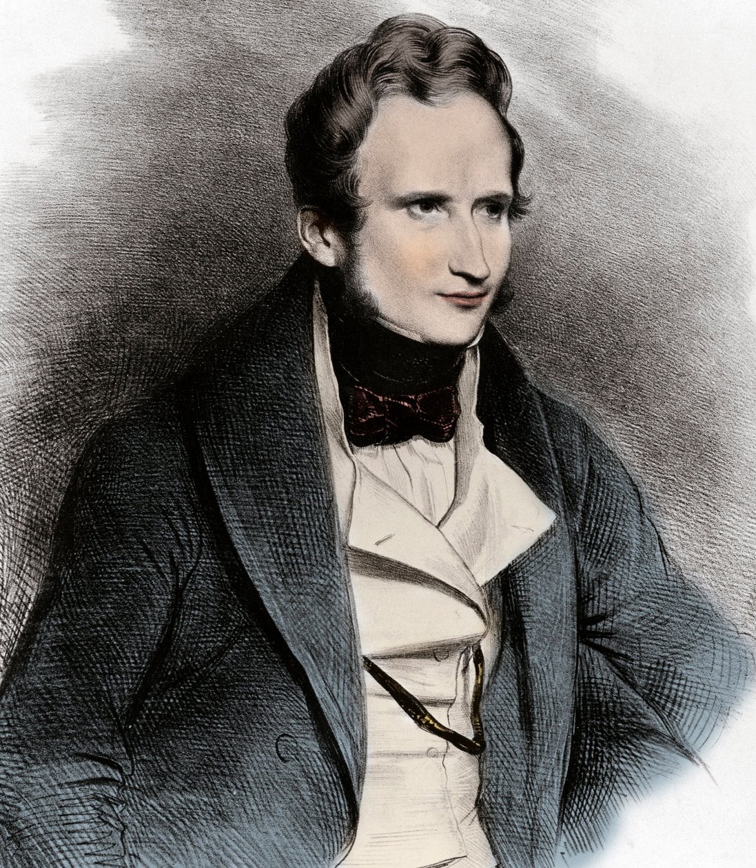 阿尔弗雷德-德-维尼的肖像 - 诗人阿尔弗雷德-德-维尼（1797-1863）的肖像 - 作者 未知艺术家