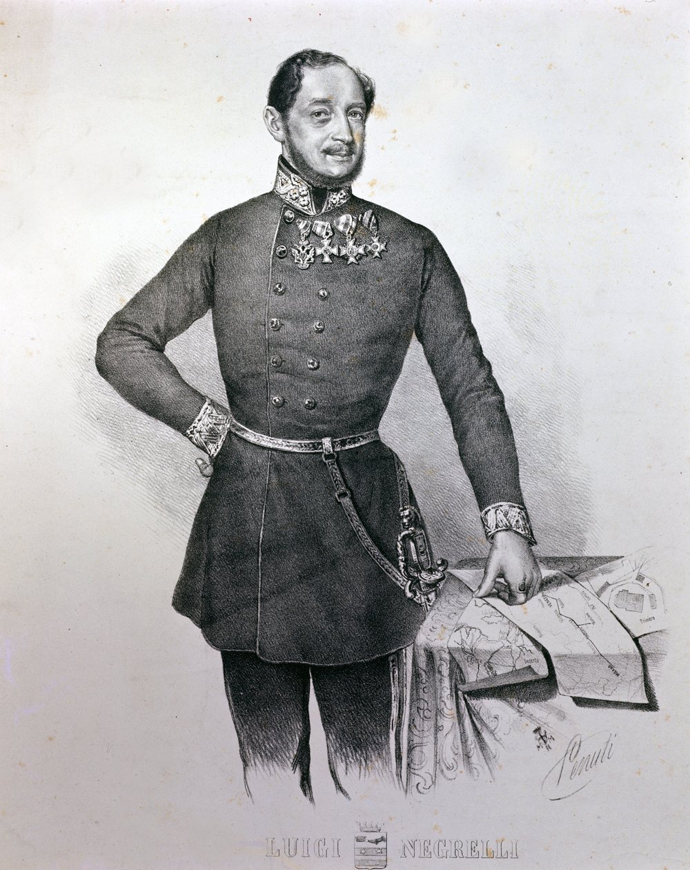 阿洛伊斯·内格雷利 (Luigi Negrelli) 的肖像 作者 未知艺术家