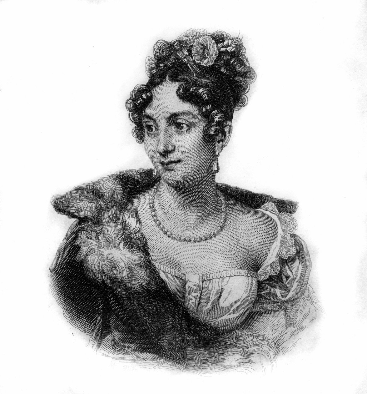 法国演员安妮-布泰（Anne Boutet）（1779 - 1847）的肖像，名为玛斯小姐（Mademoiselle Mars）。 作者 未知艺术家
