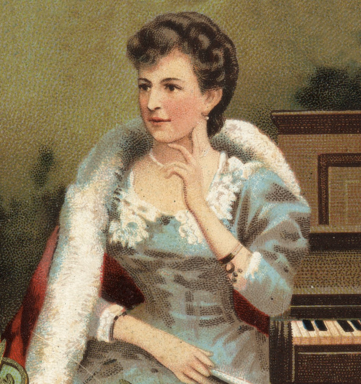 俄罗斯钢琴家安妮特-埃西波夫[Anna Essipova]的画像[1851-1914]。 作者 未知艺术家