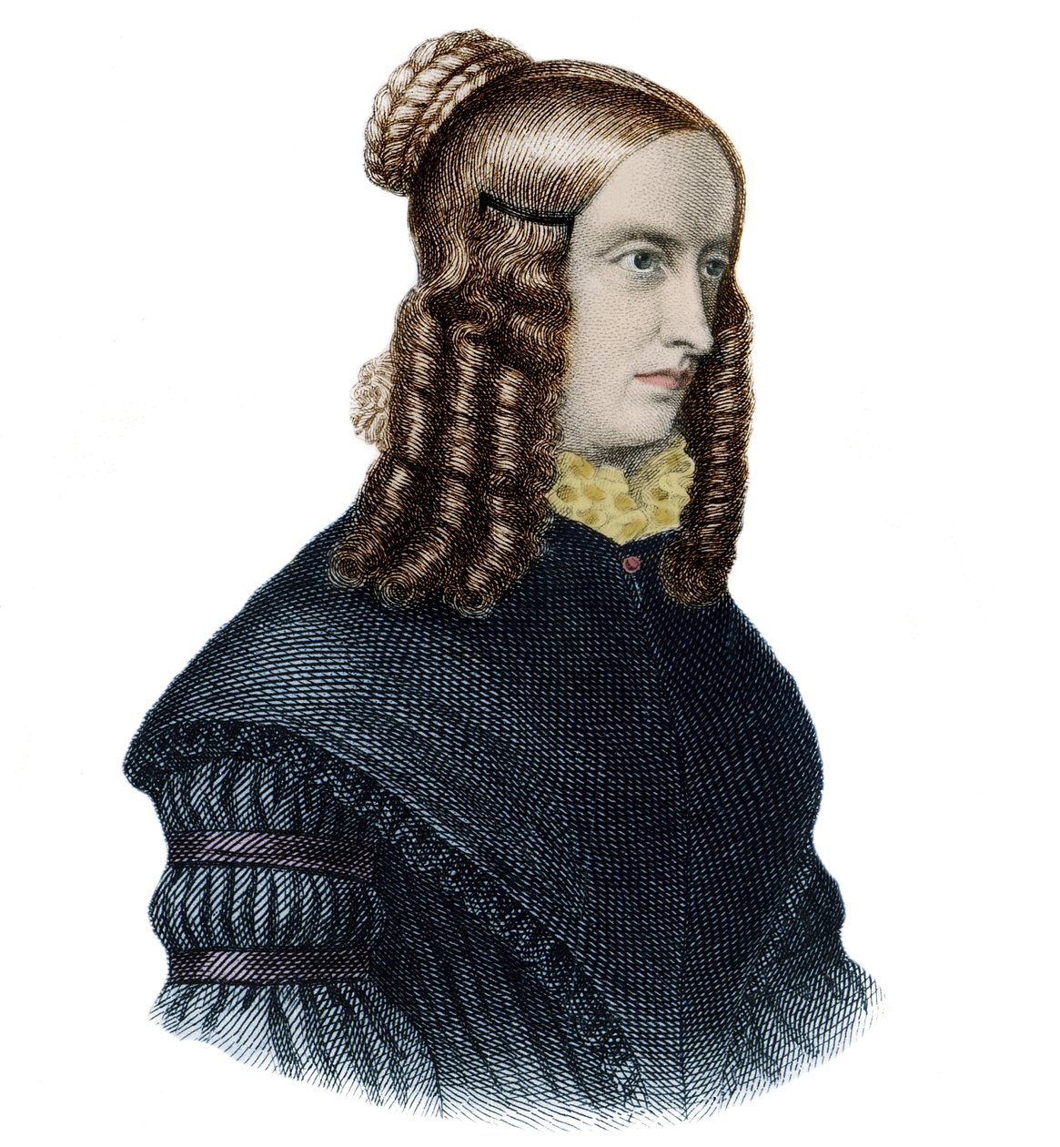 安妮特-冯-德罗斯特-胡尔斯霍夫（Droste Hulshoff）（1797-1848）的肖像 英国作家和诗人 作者 未知艺术家