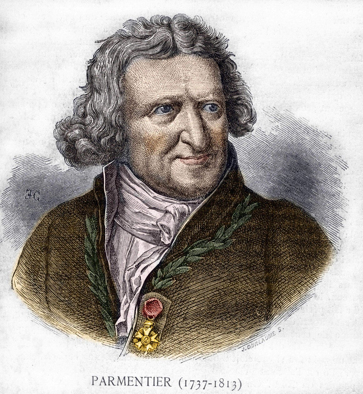 安托万-奥古斯丁-帕门蒂尔（1737-1813）的肖像，法国军事药剂师和农学家--载于《当代人》杂志，约在19世纪末。 作者 未知艺术家