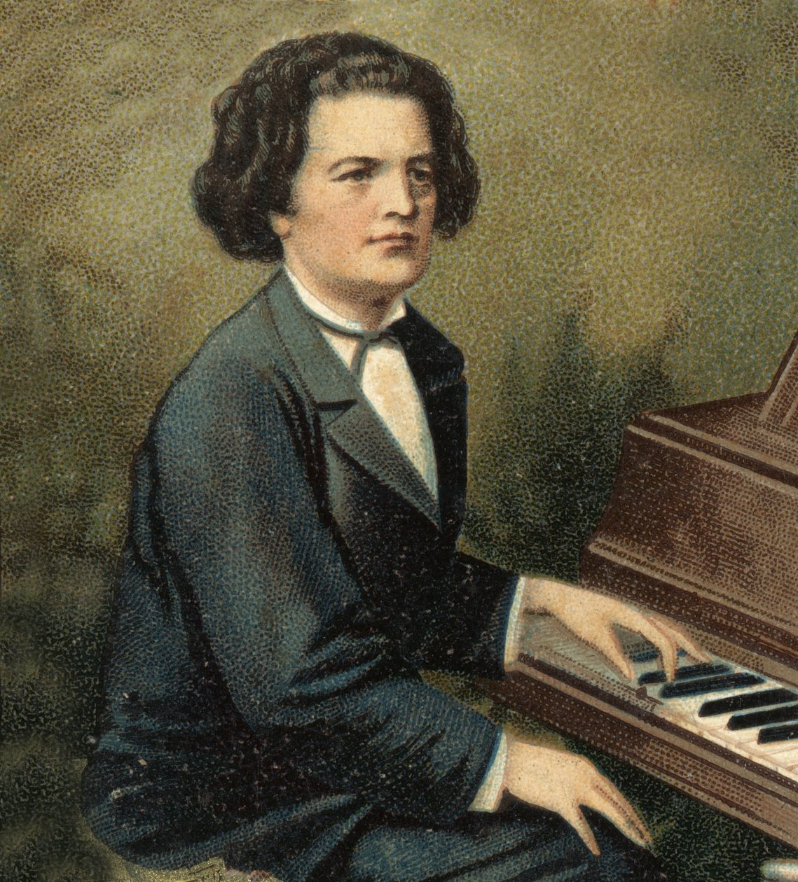 安东-鲁宾斯坦（1829-1894）的画像，俄罗斯钢琴家和作曲家。 作者 未知艺术家