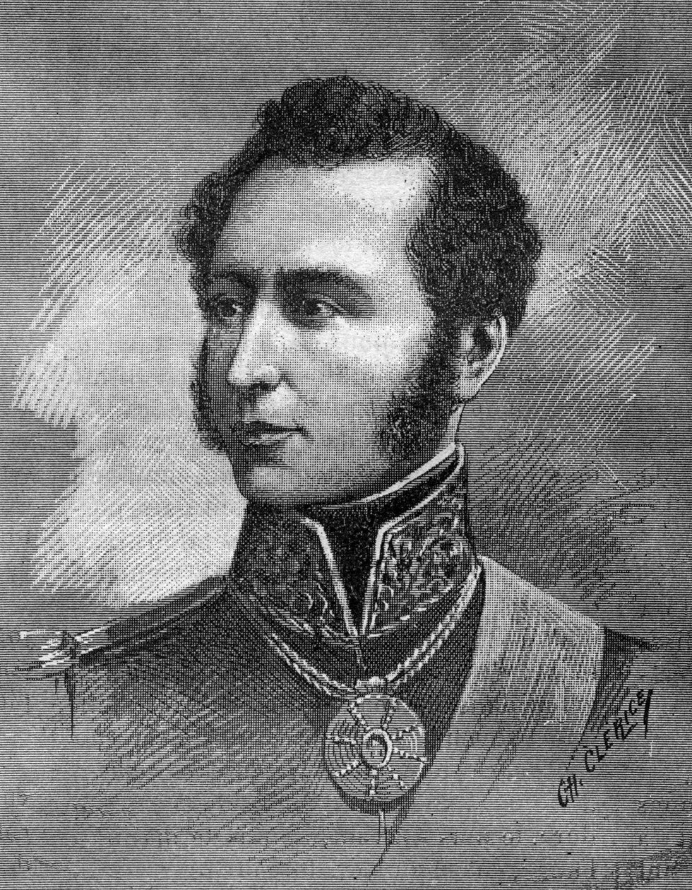 安东尼奥-何塞-德-苏克雷（1795-1830）的肖像--委内瑞拉独立领导人--雕刻版画 作者 未知艺术家