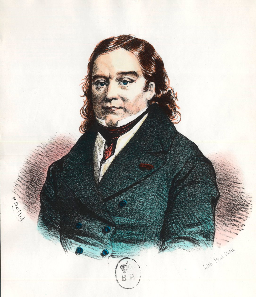 Baron Larrey (1766 - 1842) 的肖像，法国军医和救护车的发明者。 19 世纪的雕刻。 私人收藏。 作者 未知艺术家
