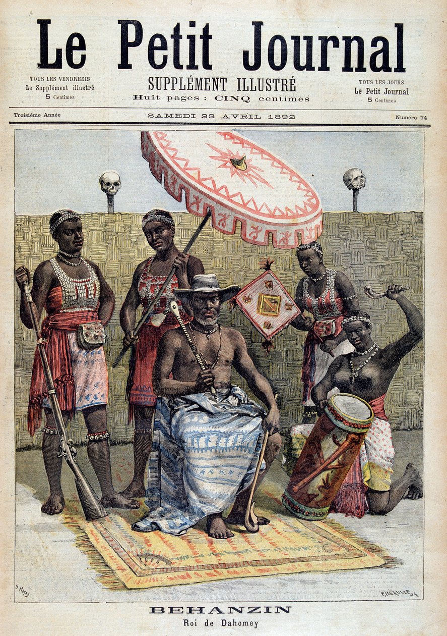 Behanzin（1844-1900），达荷美（贝宁）国王的肖像 - 1892 年 4 月 23 日的“Le Petite Journal” 作者 未知艺术家
