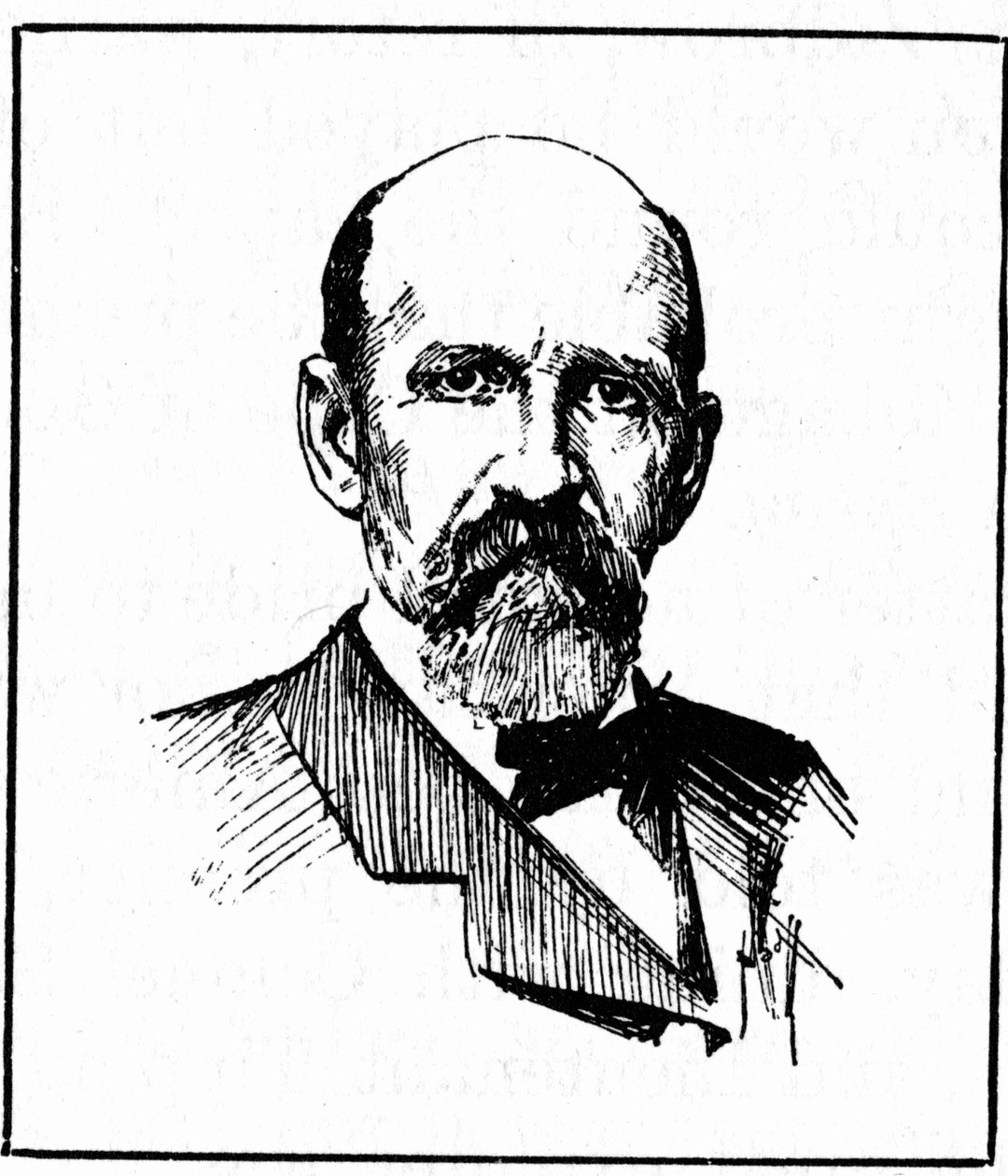约书亚-斯洛克船长（1844-1909）的肖像，他在1895年进行了第一次航海世界之旅。19世纪的雕版画 作者 未知艺术家