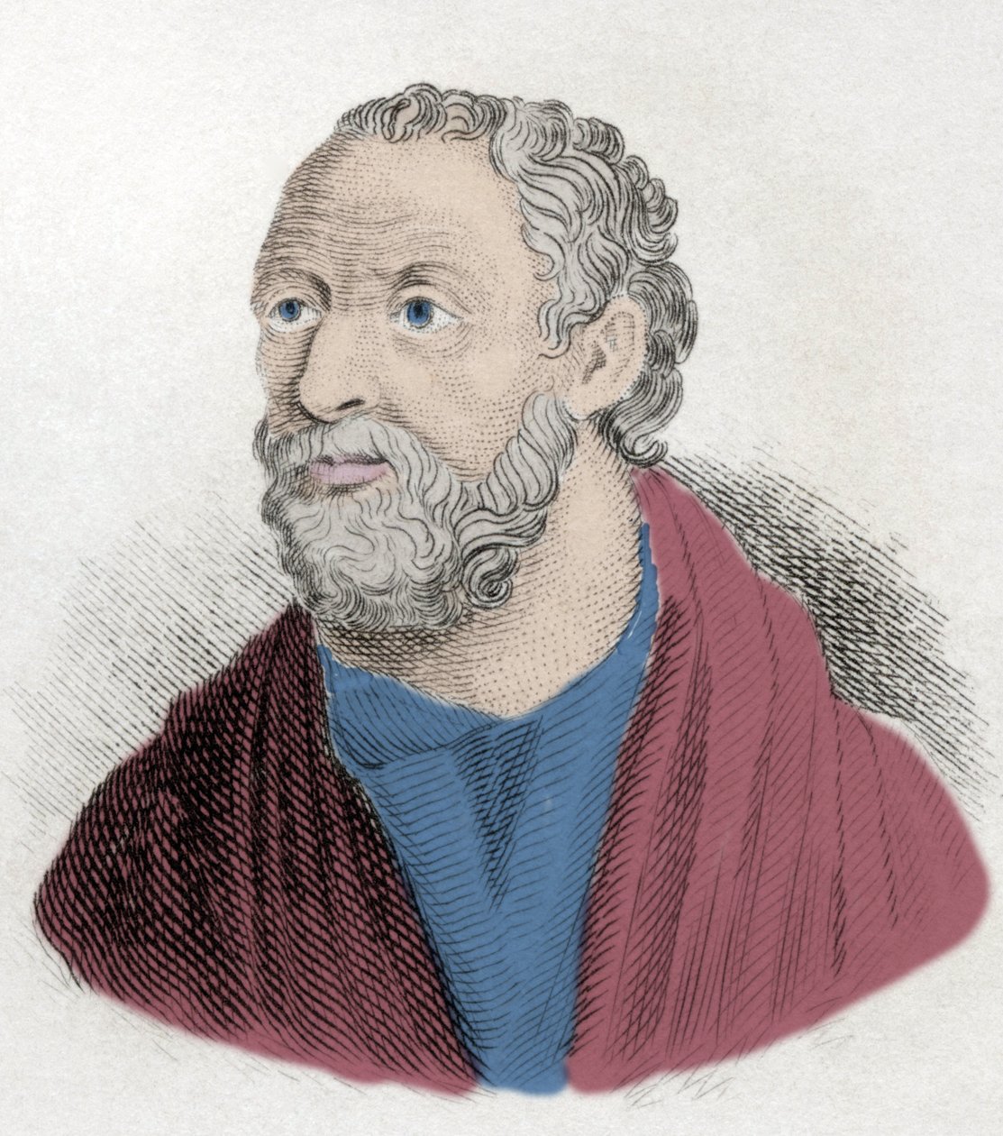 Carneade（公元前 219-128 年）希腊哲学家的肖像。 作者 未知艺术家
