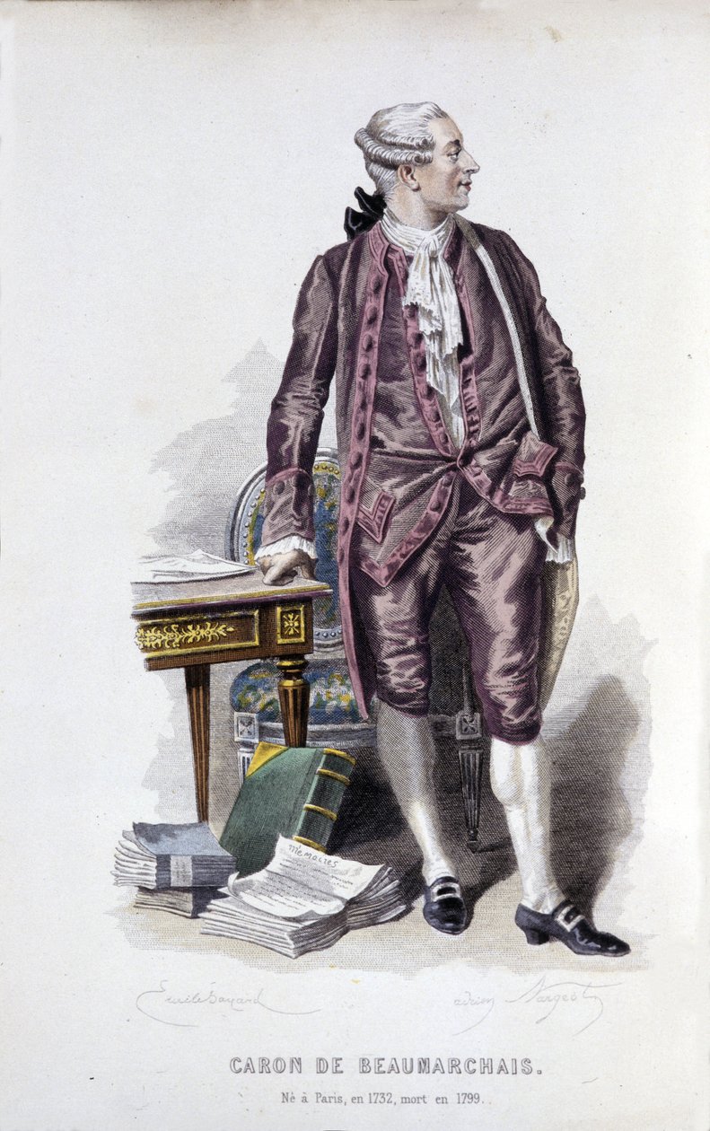 Portrait of Caron de Beaumarchais (1732 - 1799). 作者 未知艺术家