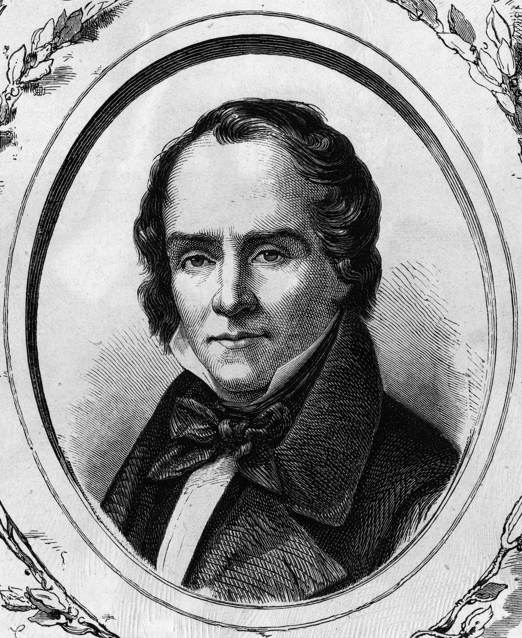 法国诗人和剧作家卡西米尔-德拉维涅（1793 - 1843）的肖像，1866年的雕刻作品。 作者 未知艺术家