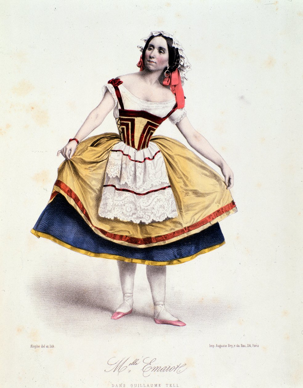 纪尧姆·泰尔 (Guillaume Tell) 中塞莱斯廷·埃马洛 (Celestine Emarot) 的肖像，乔阿奇诺·罗西尼 (Gioacchino Rossini) 的芭蕾舞剧，约 1858 年 作者 未知艺术家
