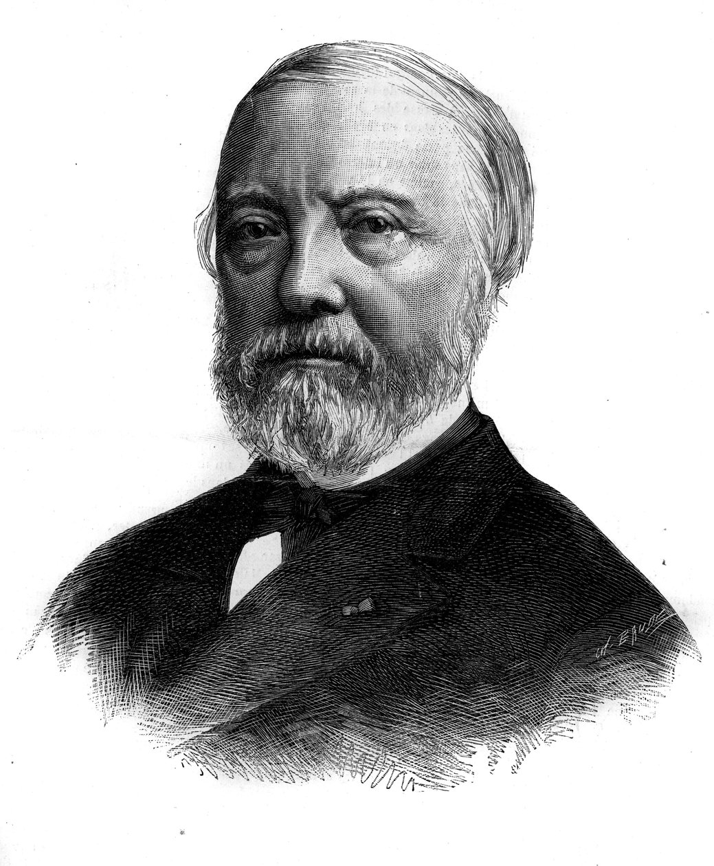 查尔斯-布朗（1813-1882）的肖像，法国艺术评论家和学者。带状雕刻 在1882年1月21日的《世界画报》第1294期。 作者 未知艺术家