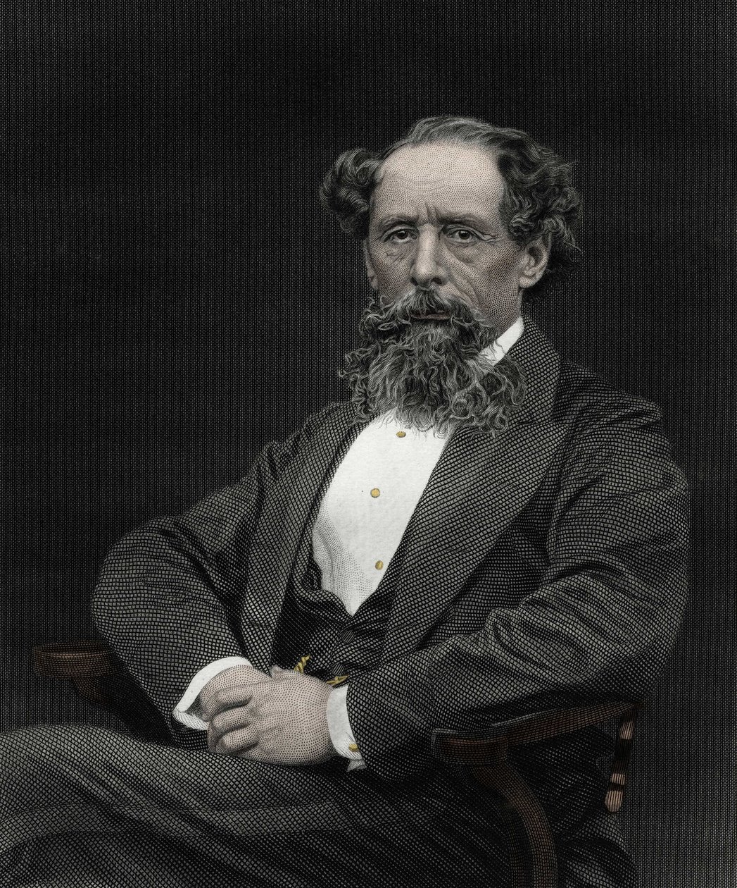 查尔斯·狄更斯 (Charles Dickens) (1812-1870) 的肖像，英国作家。 作者 未知艺术家