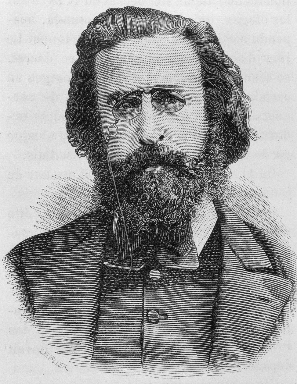 查尔斯-泰菲尔-费雷（1845 - 1871）的肖像。19世纪末的雕版画，载于H.马丁的《法国史》。 作者 未知艺术家