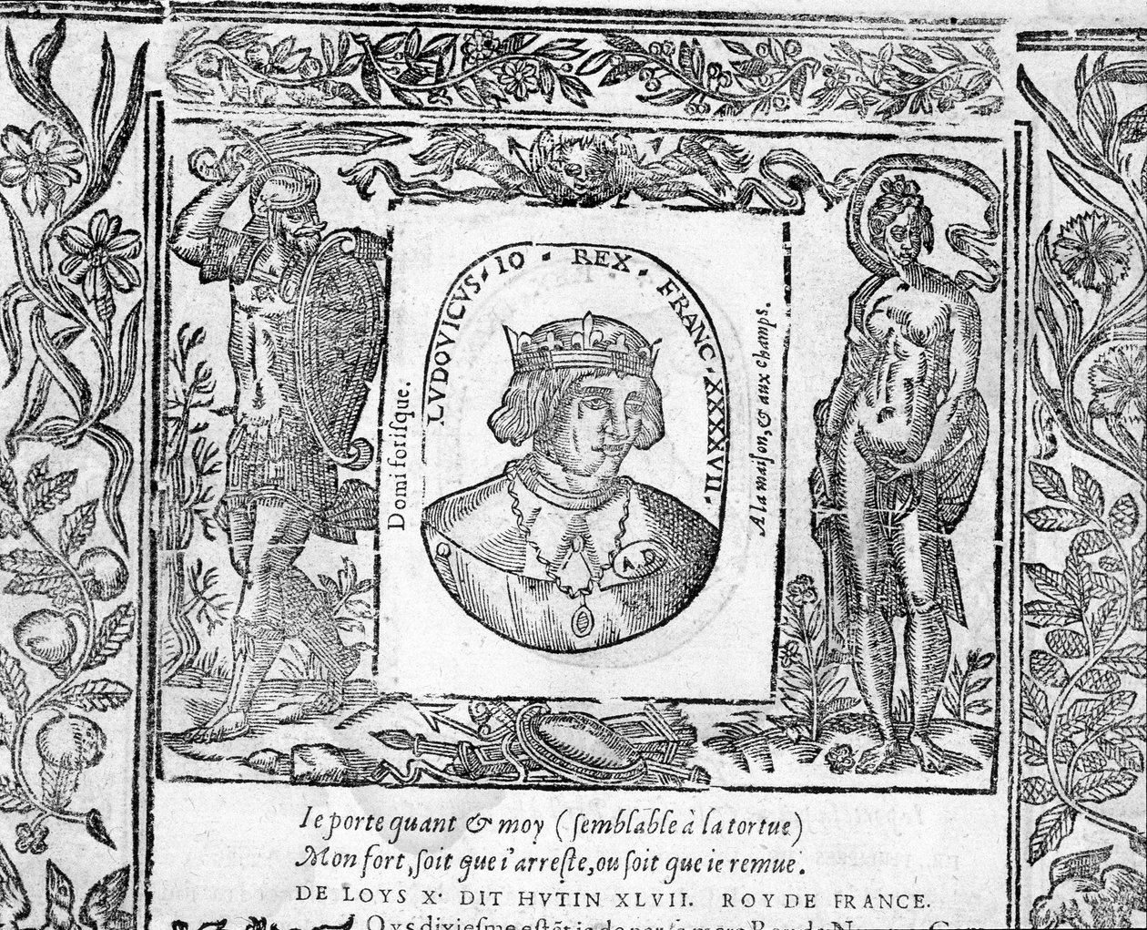 1314 年至 1316 年法国国王查尔斯十世勒胡廷的肖像。 作者 未知艺术家