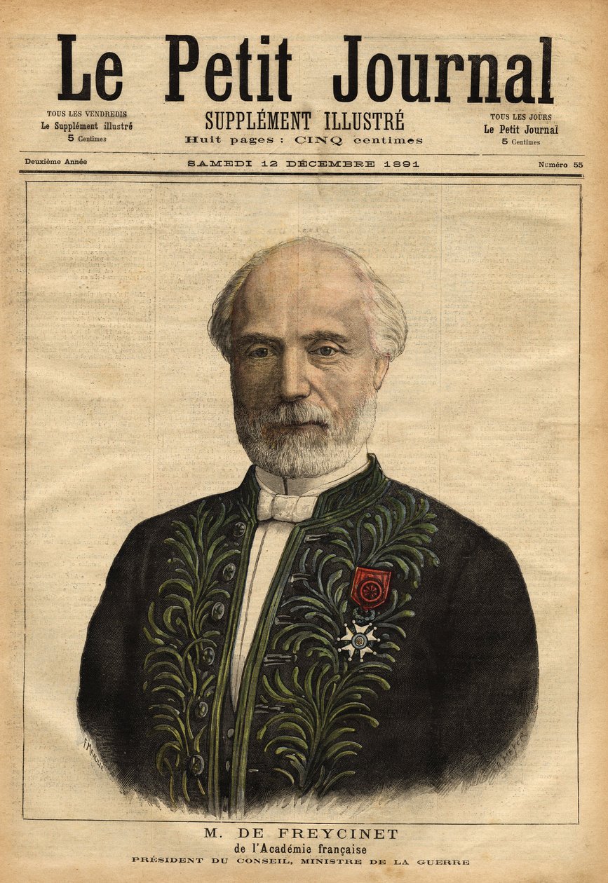 Portrait of Charles de Freycinet (1828-1923), engineer, member of the academie des sciences (1882) and of the academie francaise (1890), politician, repeatedly president of the council (1879-1880 作者 未知艺术家