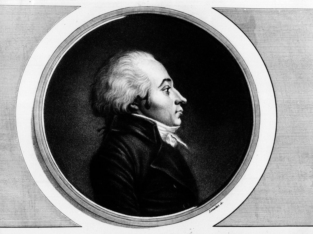 Claude Roberjot (1752-1799) 的肖像，他是索内-卢瓦尔省国民大会的代表。 版画《法国大革命历史绘画全集，三卷》。””1804 年。 作者 未知艺术家