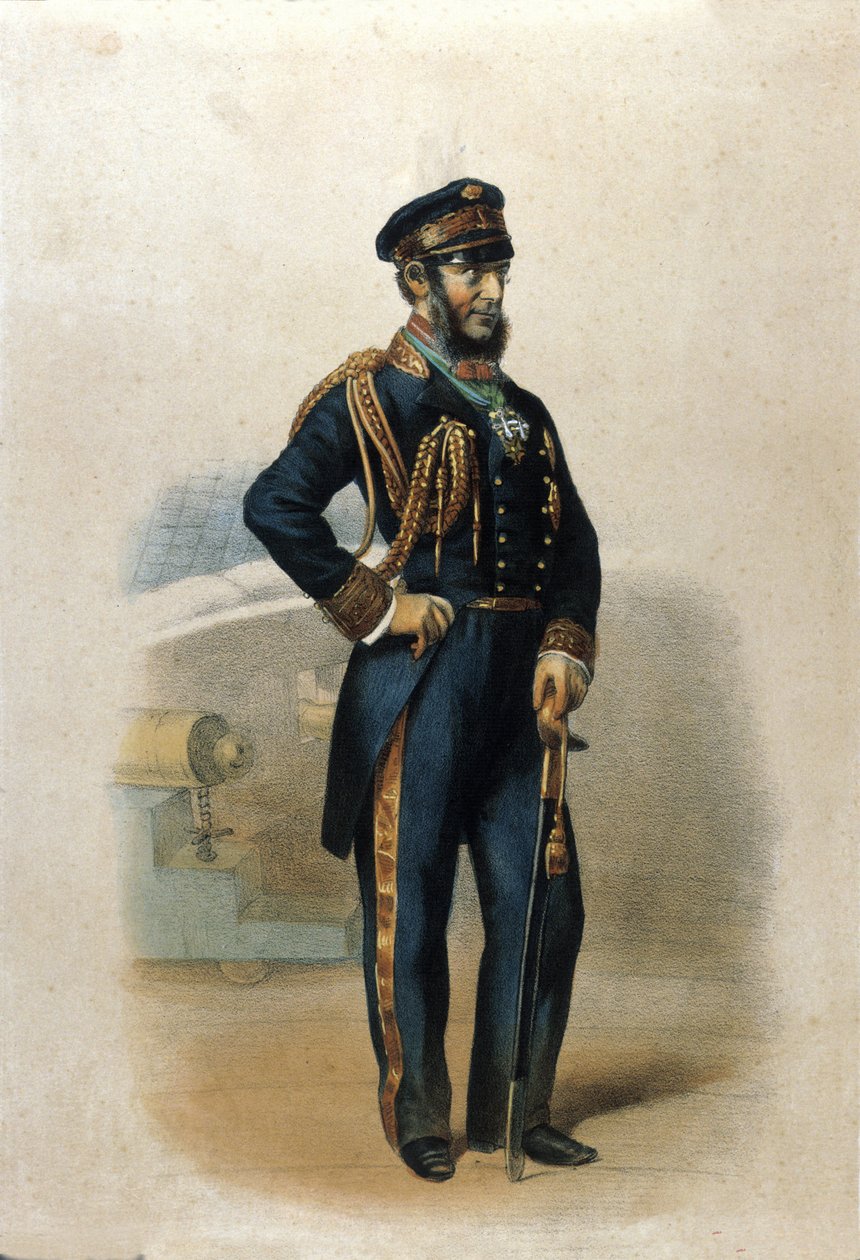 意大利统一爱国者卡洛·迪·佩尔萨诺·佩里昂伯爵 (1806-1883) 的肖像。 作者 未知艺术家