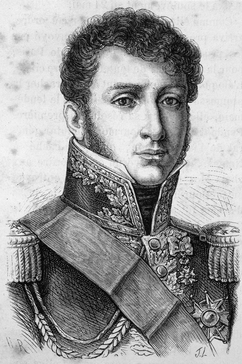 法国将军Charles Tristan of Montholon伯爵（1783-1853）的肖像。 作者 未知艺术家