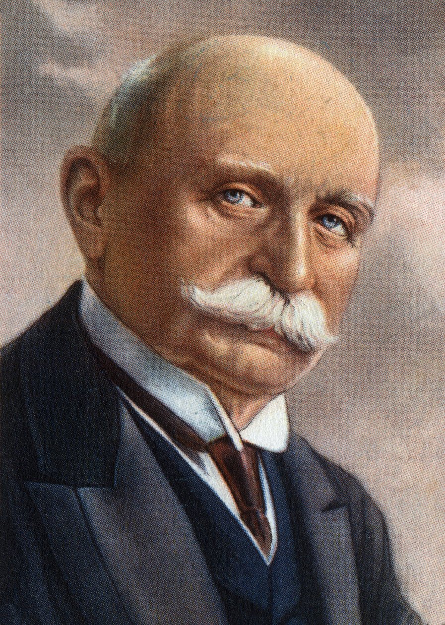 冯-齐柏林伯爵（1838-1917 年）的肖像，他是德国工业家，致力于建造坚固的飞艇。 作者 未知艺术家