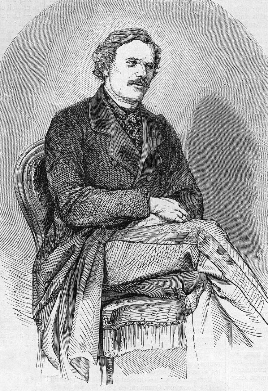 Daniel Dunglas Home（1833-1886）的画像，中号格子呢。 作者 未知艺术家