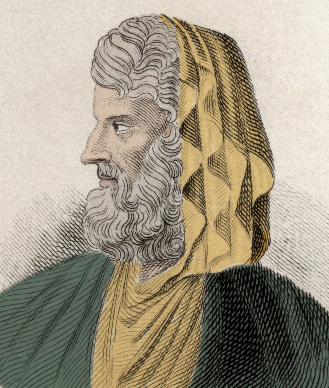 Denys the Transfuge（Dionysios 或 Dionysius of Heraclee）（约公元前 330 年 - 约公元前 250 年）的肖像，希腊斯多葛派哲学家。 19 世纪的雕刻。 作者 未知艺术家