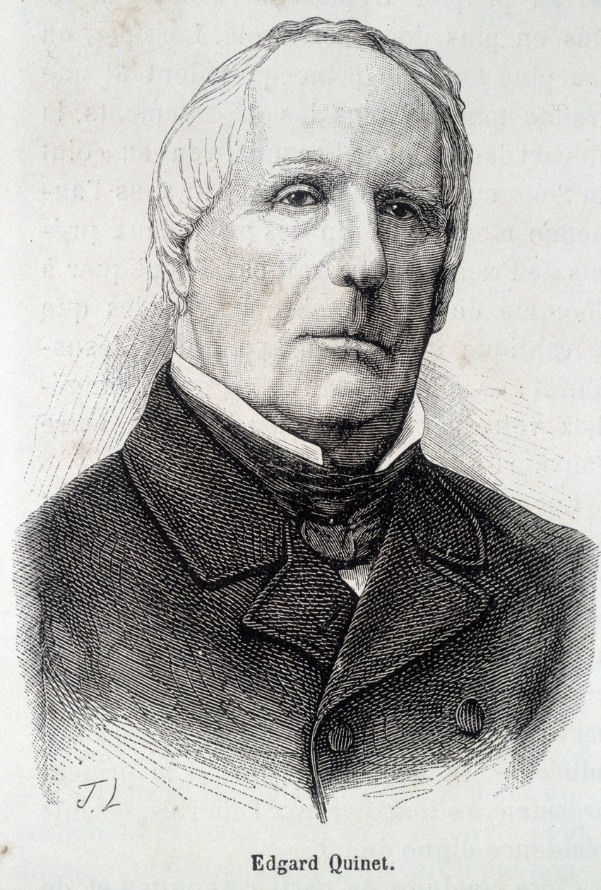 法国历史学家Edgar (Edgard) Quinet的肖像（1803 - 1875）。 作者 未知艺术家