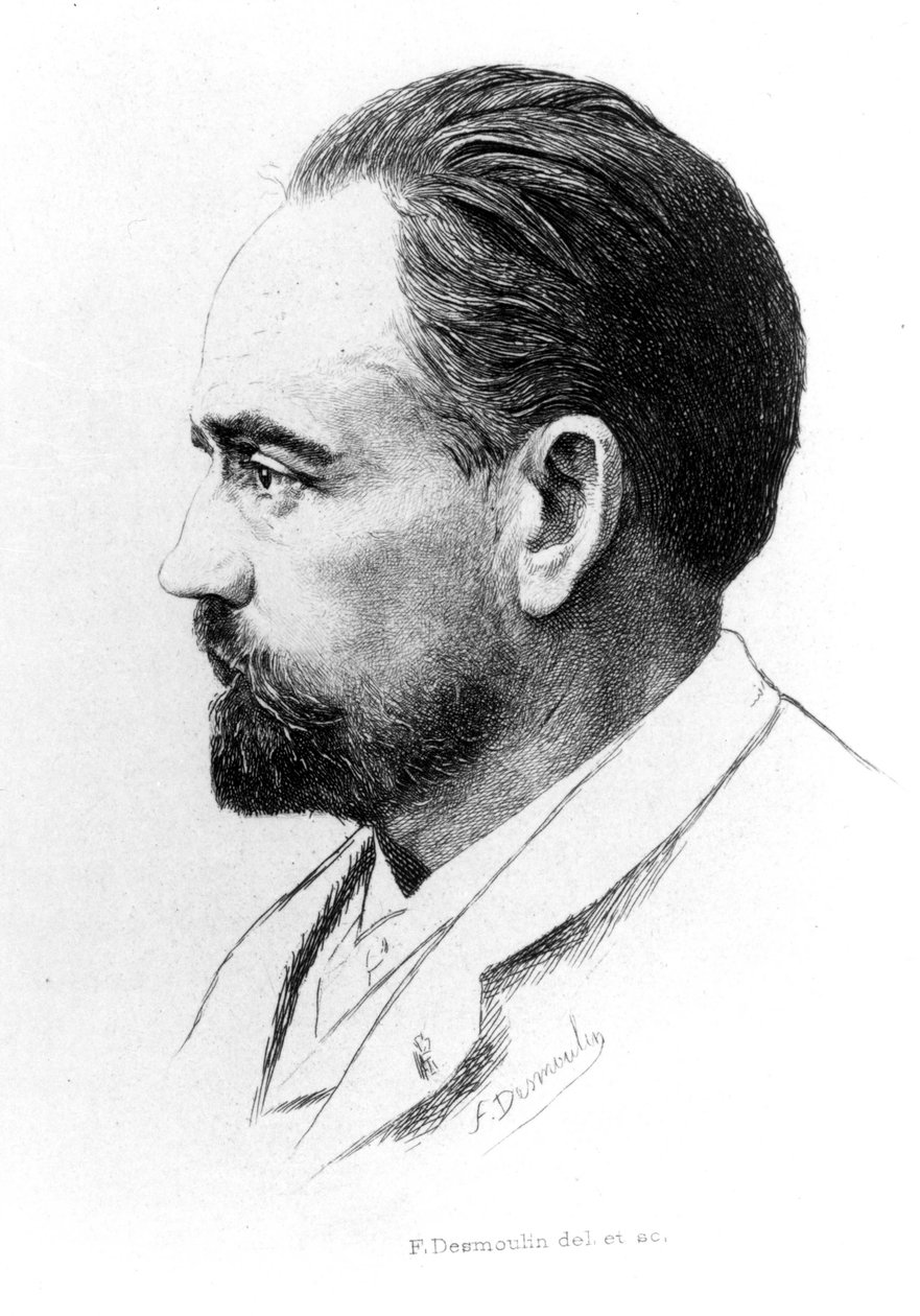 F. Desmoulin 的 Emile Zola 肖像。 作者 未知艺术家