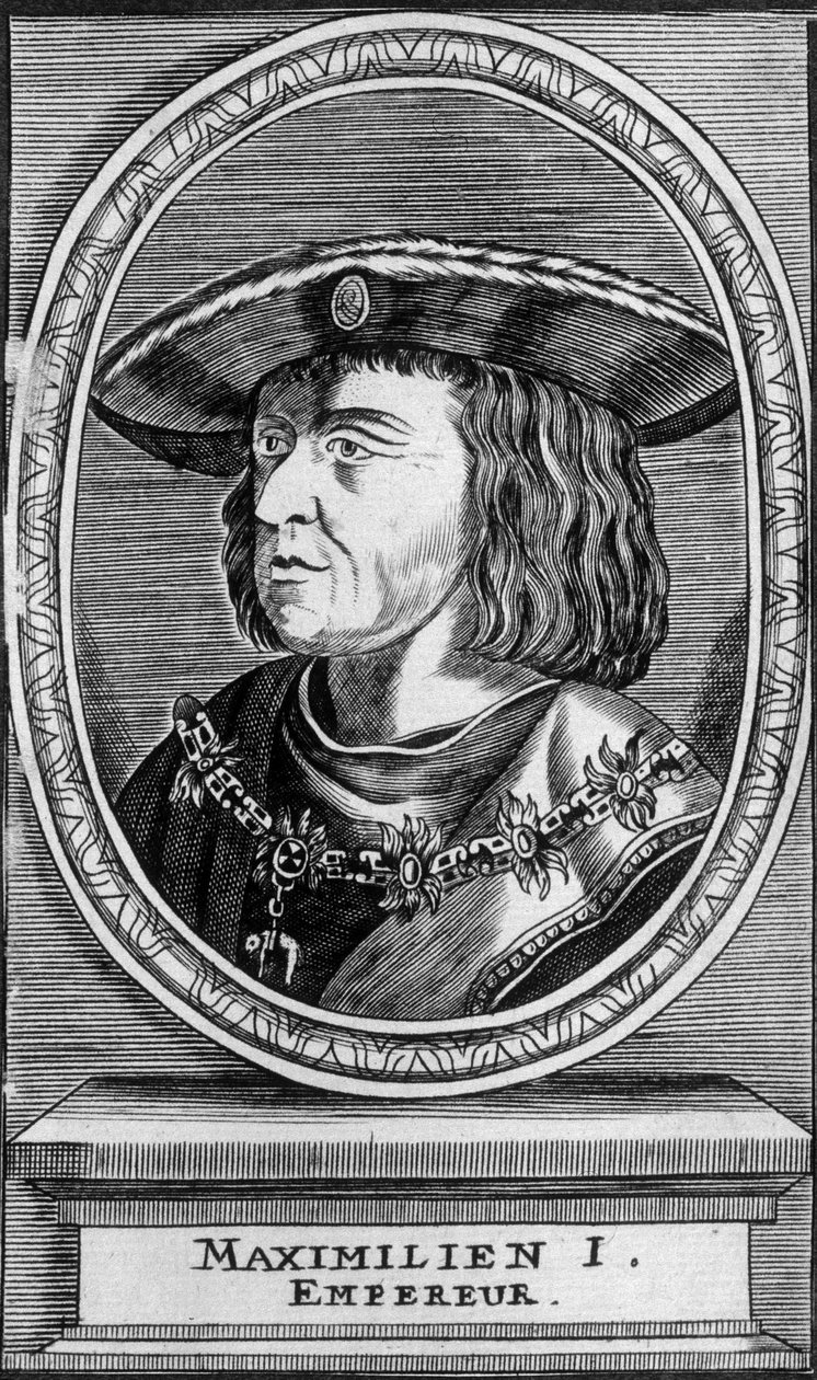 马克西米利安一世皇帝（1459 - 1519）的肖像，未注明。 作者 未知艺术家