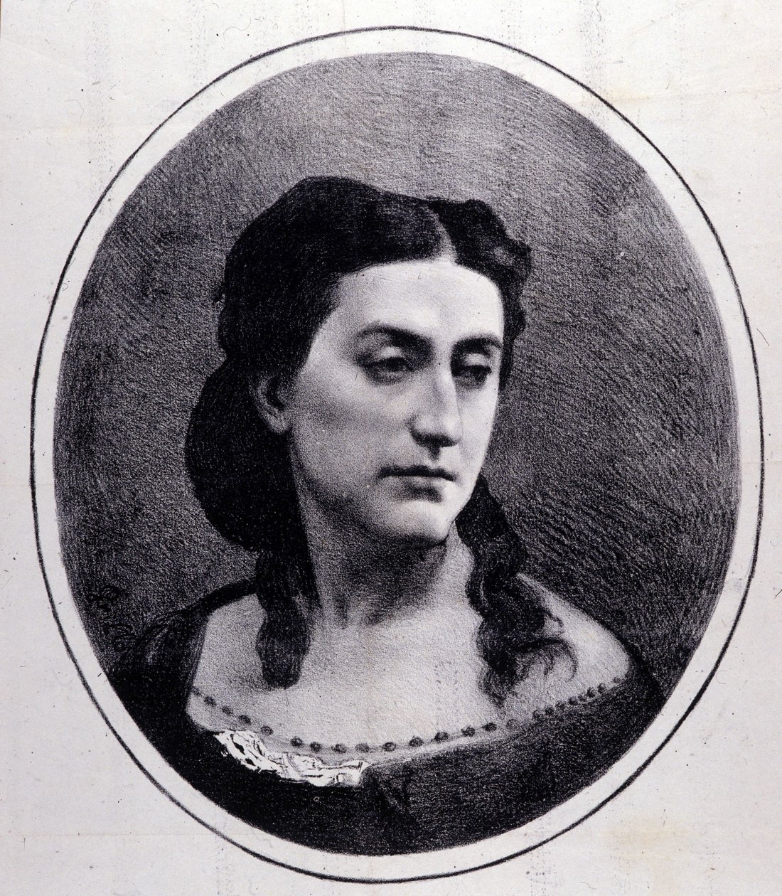Erminia Frezzolini的肖像。意大利女高音（1818-1884）。 作者 未知艺术家