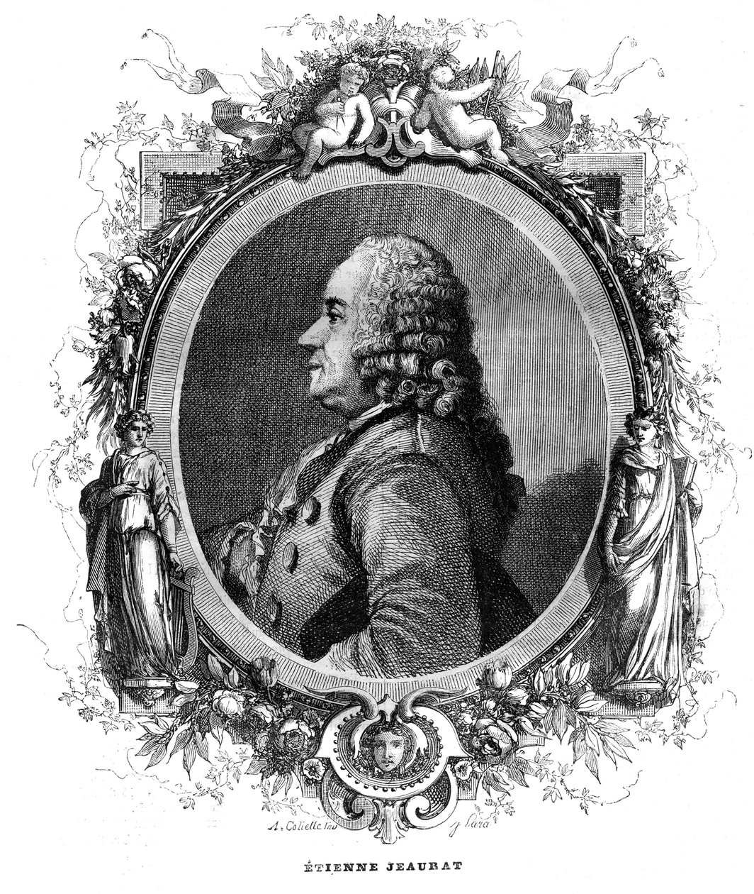 Etienne Jeaurat（1699-1789）法国画家和漫画家的肖像。 作者 未知艺术家