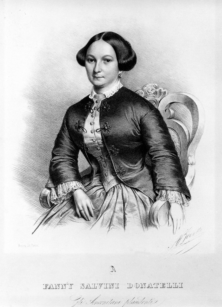Portrait of Fanny Salvini Donatelli, singer who performed the first Violetta in “La Traviata” by Giuseppe Verdi in 1853. 作者 未知艺术家