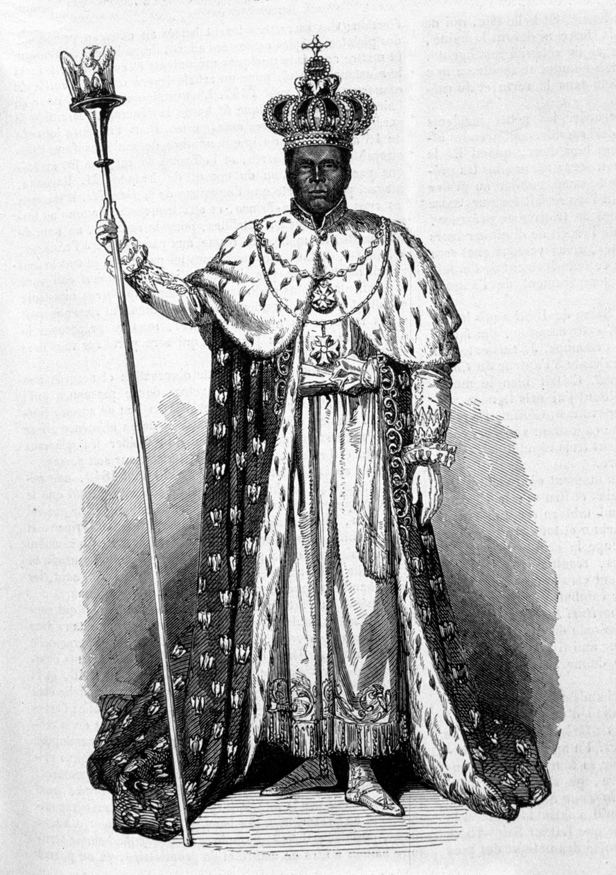 福斯坦-苏卢克（1782-1867）的肖像，1847年至1859年海地皇帝福斯坦一世的肖像 1856年的雕版画 作者 未知艺术家