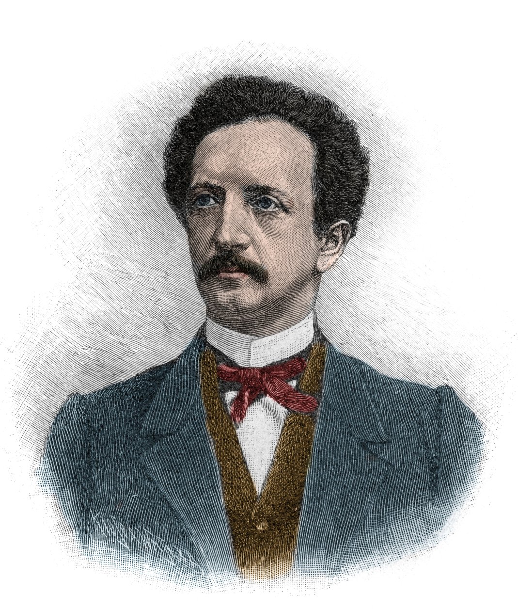 斐迪南-约翰-戈特利布-拉萨尔（1825-1864）的肖像，他是德国法学家、哲学家和社会主义政治活动家--雕版画 作者 未知艺术家