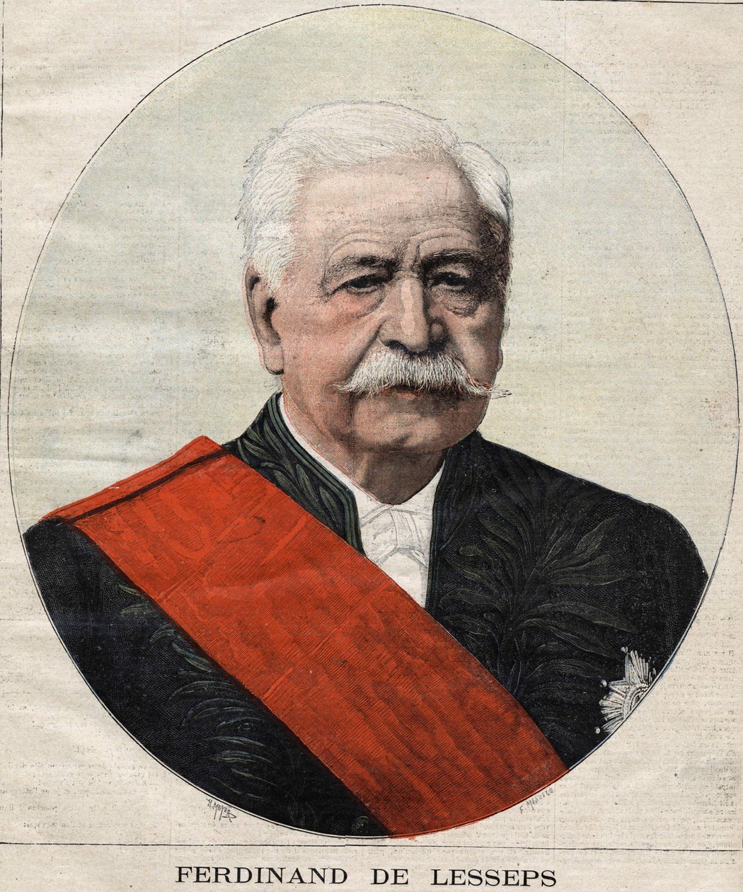 斐迪南-德-莱塞普斯（1805-1894）的肖像，法国外交官和行政长官。 作者 未知艺术家